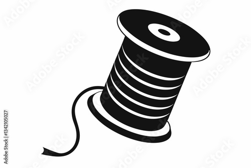 thread spool line art silhouette vector illustration
