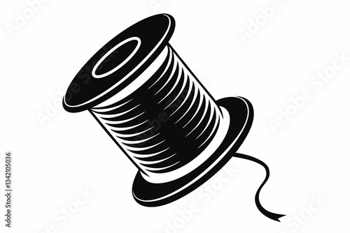 thread spool line art silhouette vector illustration