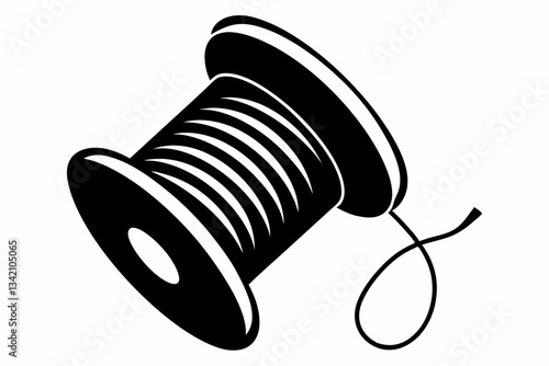 thread spool line art silhouette vector illustration