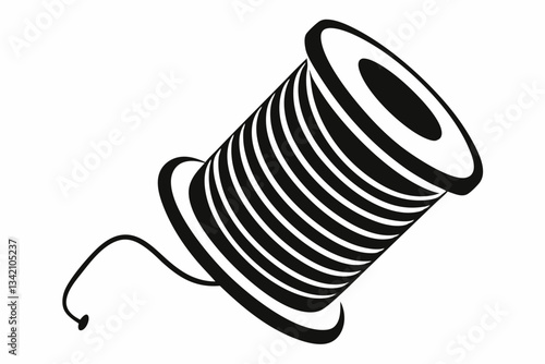thread spool line art silhouette vector illustration