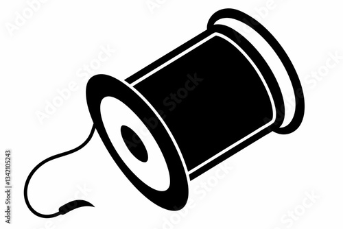 thread spool line art silhouette vector illustration