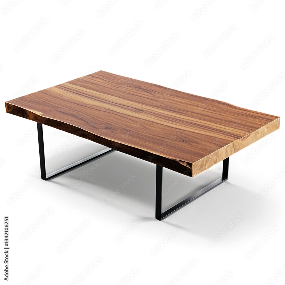 Wood slab coffee table isolated on transparent background Wood slab coffee table isolated on transparent background