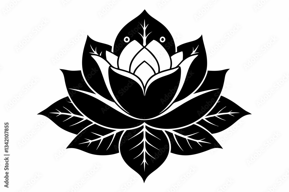 Fototapeta premium zenobia flower line art silhouette vector illustration