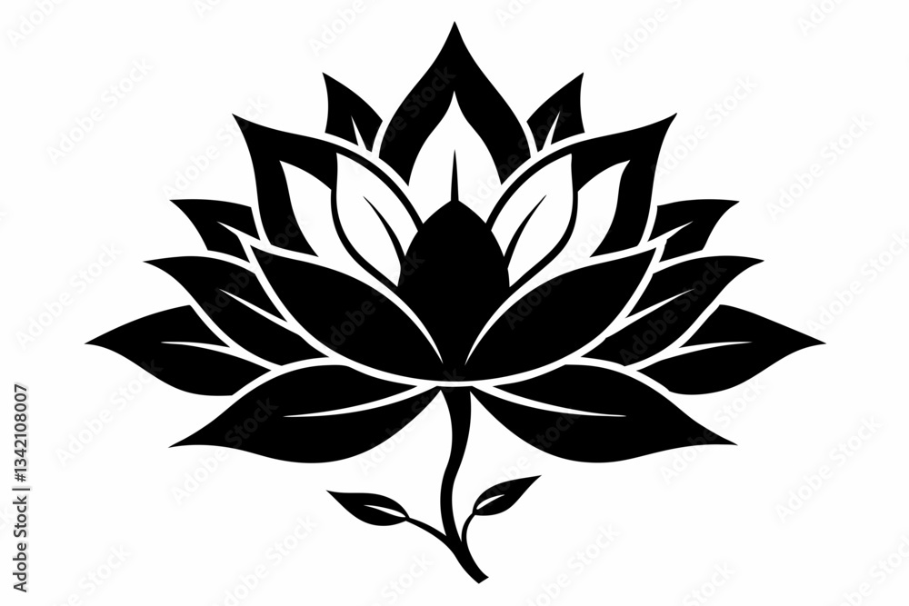 Fototapeta premium zenobia flower line art silhouette vector illustration