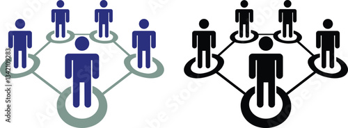 social network icon in flat set isolated on transparent background