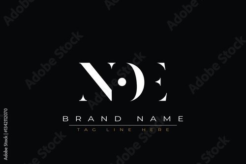 NOE abstract letter logo design. This logo is designed by three abstract letters