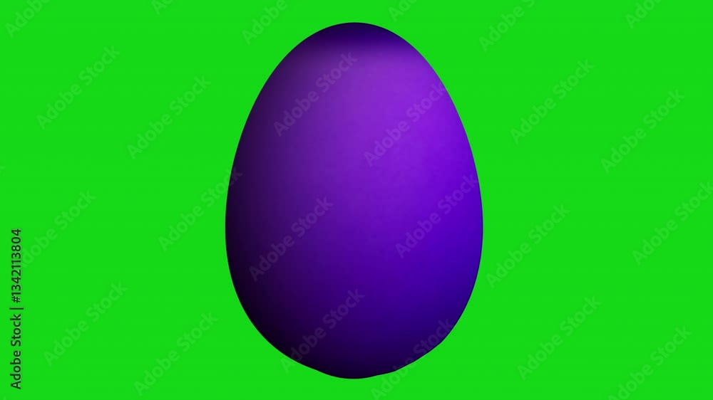 Looped rotating violet Easter egg on green background Looped rotating violet Easter egg on green background