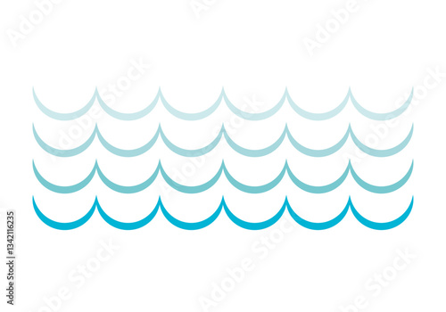 Trazo de olas de mar azul oscuro y claro