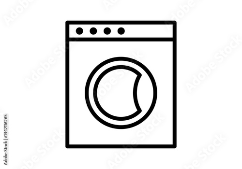 Icono negro de lavadora para lavar ropa