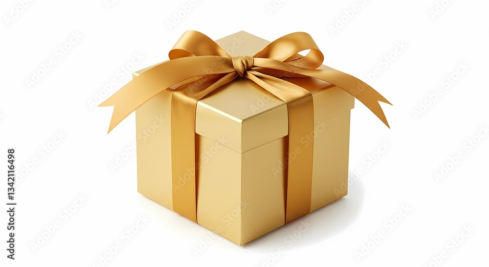 Obraz premium Gold Gift Box: Free Stock Photo