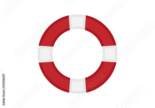 Flotador salvavidas rojo y blanco