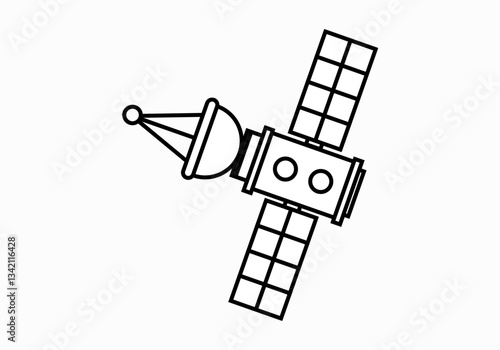Icono negro de satélite de medios de comunicación