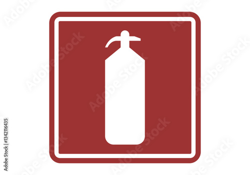 Señal roja de aviso de extintor para incendios 