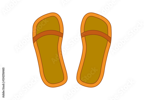 Par de chanclas naranjas para playa