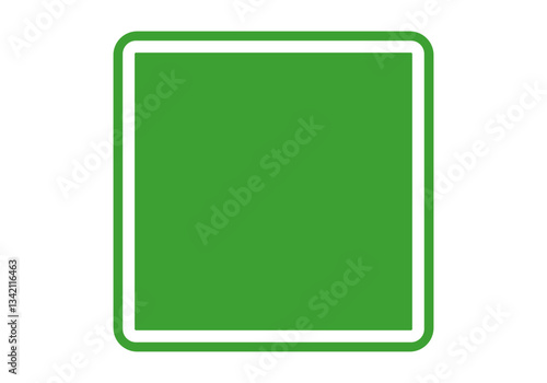 Señal cuadrada verde y de trazo blanco vacía 