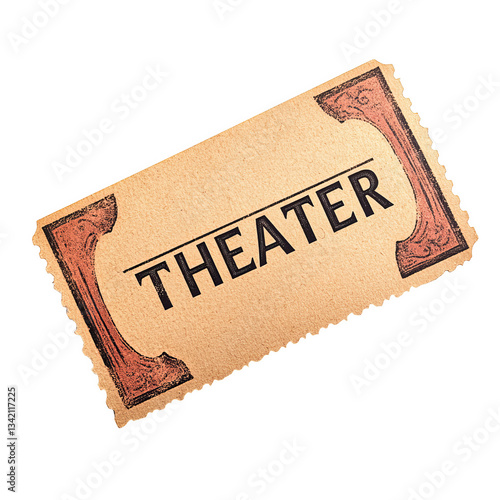 Theater ticket, on a transparent background