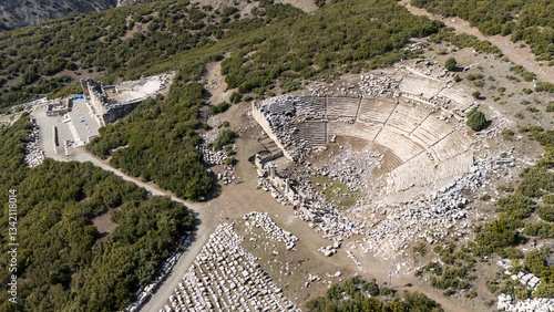 Obraz na płótnie Aerial view of Kibyra ancient city. Burdur, Turkey w salonie