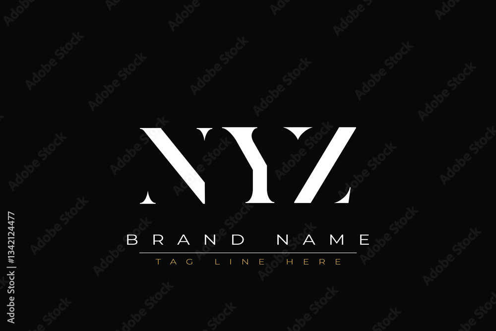 Fototapeta premium NYZ abstract letter logo design. This logo is designed by three abstract letters
