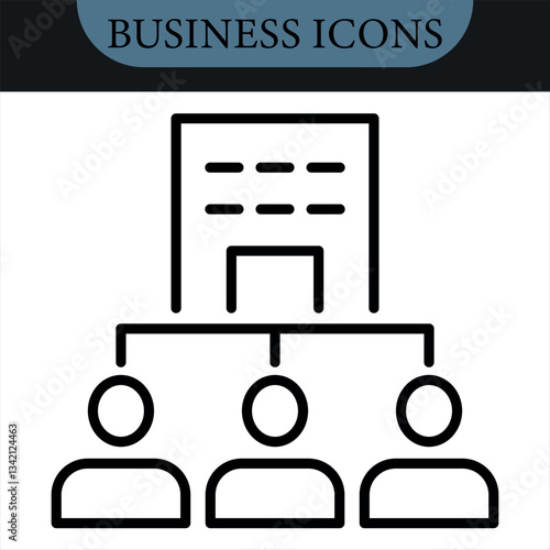 Employee Stock Ownership Plan Line Editable Icons set. Vector icons set. Vector illustration in modern thin line style of business related icons: company, shares, benefits and pension savings.Isolated