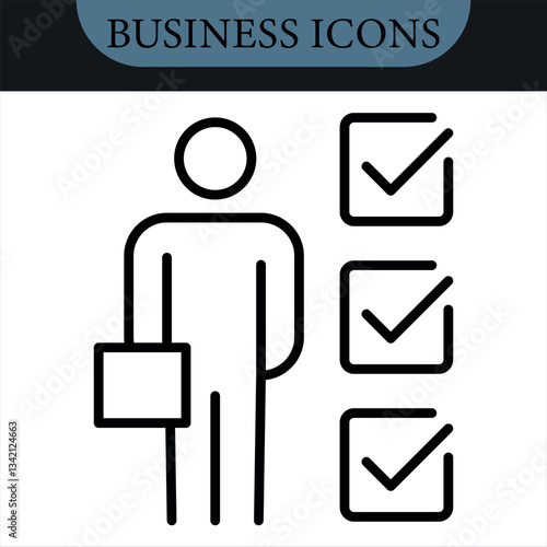 Employee Stock Ownership Plan Line Editable Icons set. Vector icons set. Vector illustration in modern thin line style of business related icons: company, shares, benefits and pension savings.Isolated