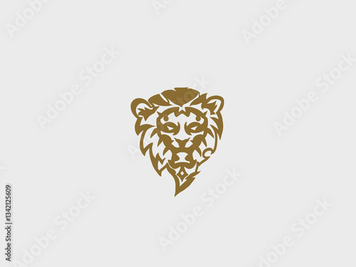 Illustration of lion head silhoutte design