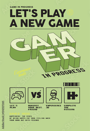 gamer illustration , boy , print