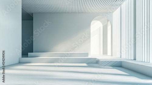 Abstract white background with clean geometric lines and smooth light gradients  perfect for a minimalist style
