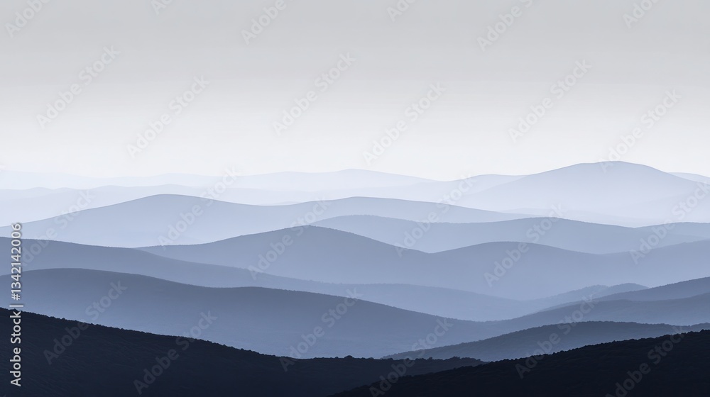 Obraz premium Misty Blue Mountain Ranges