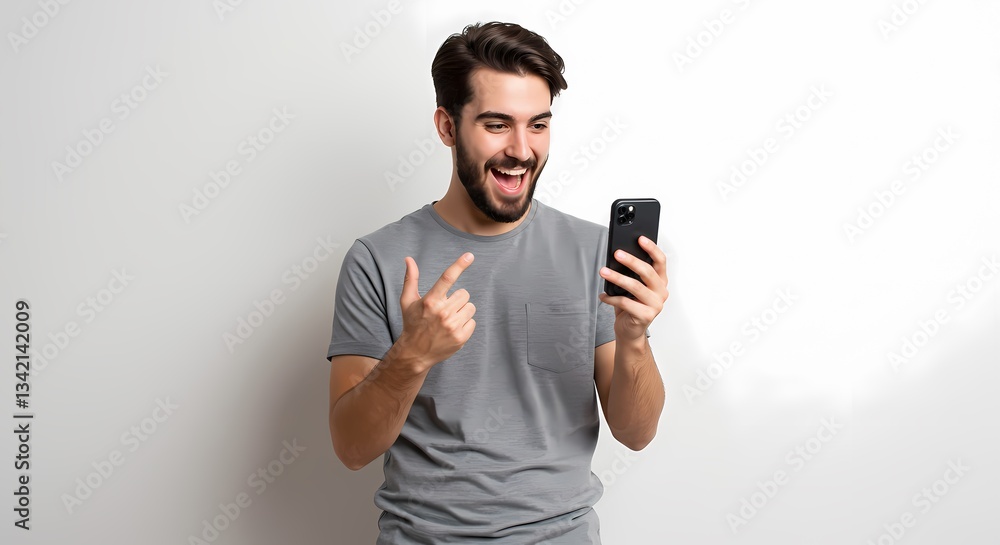 Excited Man Smartphone App News Excited Man Smartphone App News