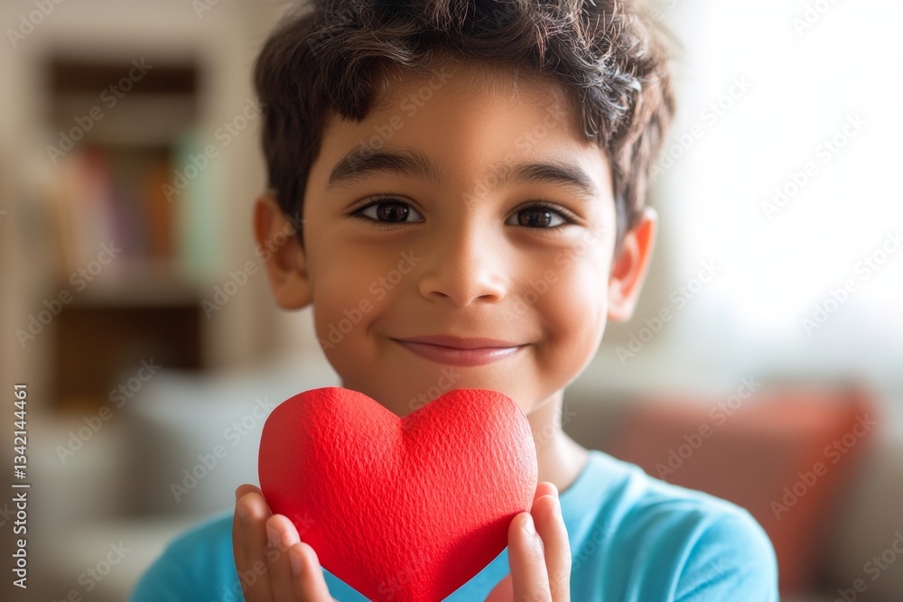 Valentine's day greeting and funny gift. Innocent face cute brazilian juvenile boy with paper heart in hands. Toddler in love. Happy valentine’s emotions. Smiling baby on valentine's. Valentine's day greeting and funny gift. Innocent face cute brazilian juvenile boy with paper heart in hands. Toddler in love. Happy valentine’s emotions. Smiling baby on valentine's.