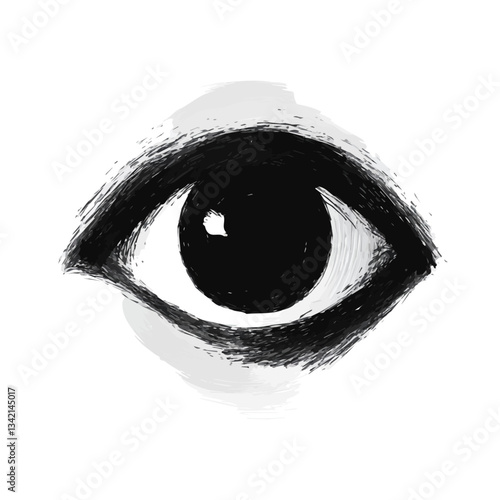 All-seeing Eye symbol - black and white & minimalist design for tattoos, logos, vectors - isolated on white background.