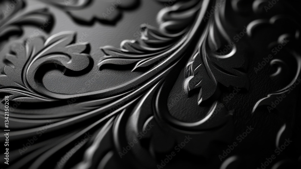 Elegant Black Floral Design with Intricate Details for Backgrounds Elegant Black Floral Design with Intricate Details for Backgrounds