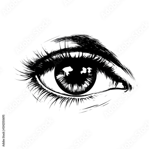Black and white Eye Of Providence symbol, perfect for tattoos, vectors, logos, isolated on a white background.