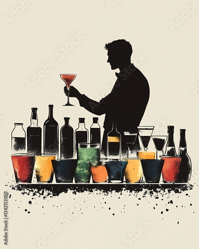 Bartender preparing a cocktail at a bar
