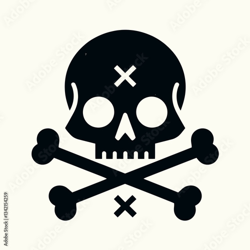 Logotipo elegante y minimalista con un cráneo blanco en estilo vectorial de minimalismo de línea moderna, plantilla EPS10 sobre fondo clipart transparente e aislado para diseño elegante.