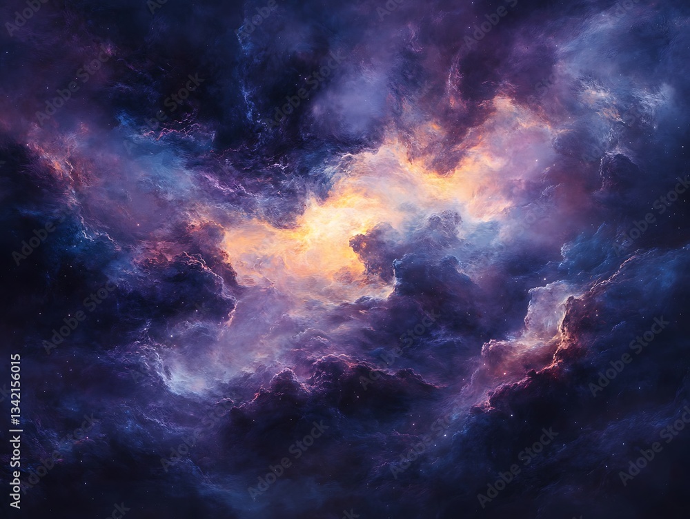 Fototapeta premium Beautiful celestial scene with vibrant colors and dramatic clouds present