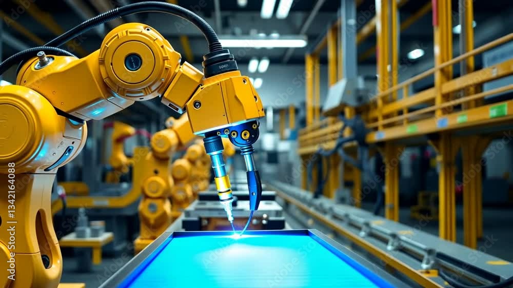 precision automation robotics industrial arm operating in modern factory environment production line precision automation robotics industrial arm operating in modern factory environment production line