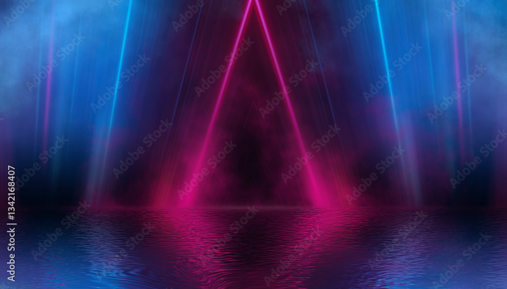 Obraz premium Abstract neon futuristic bright background.