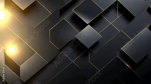 Dark, geometric, technological backdrop with golden lines and highlights