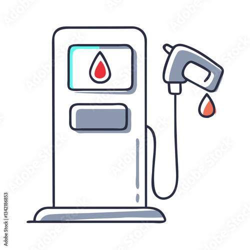 Fuel pump vector icon for aviation and transportation