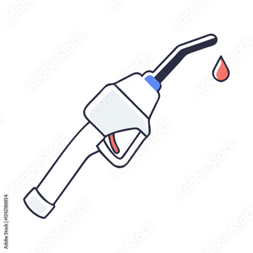 Fuel nozzle vector icon for aircraft refueling