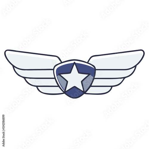 Aviation wings badge vector icon for pilots and crew