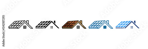 Roof Icon Set Multiple Style Collection