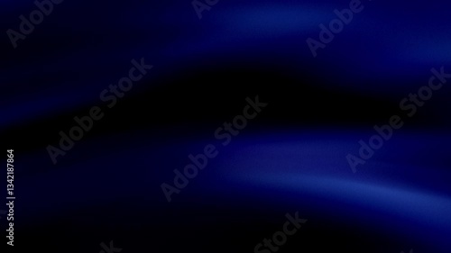Glowing blue gradient flow on black background 4K. Flashes in dark. Blurred futuristic backdrop for digital cover, presentation, banner, web design. Flowing motion. Liquid animation. Grainy noise dust