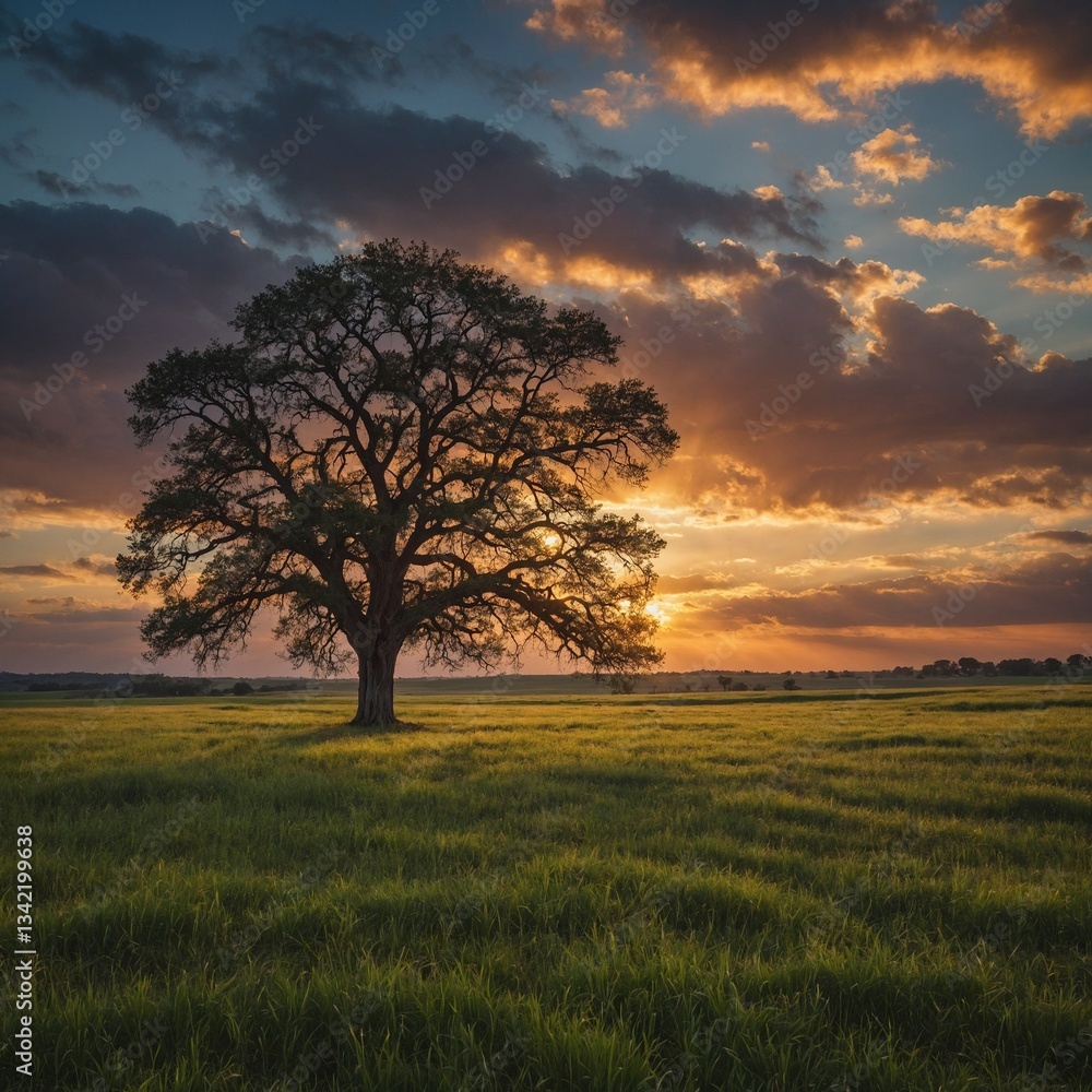 Obraz premium tree in the sunset