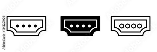 usb icon set flat vecktor trendy popular simple