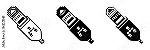 usb icon set flat vecktor trendy popular simple