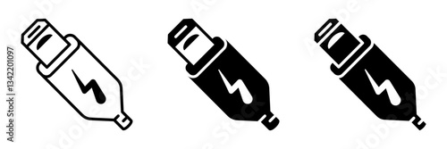 usb icon set flat vecktor trendy popular simple
