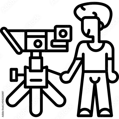 Cameraman Icon Vector Element
