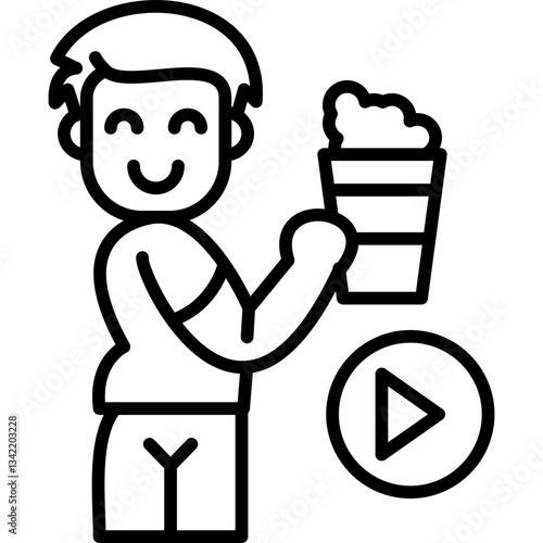 Popcorn Icon Vector Element